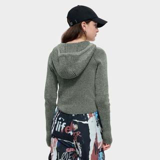 FILA 女装FUSION系列女式针织衫女士时尚休闲修身连帽织衫