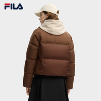 FILA RGB-多彩羽绒|斐乐官方女装羽绒服2025冬季新款时尚休闲短款外套 木兰棕-BN S 160/80A/S