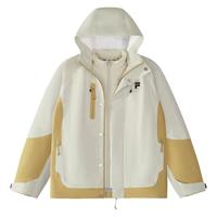 FILA 女装FUSION系列女棉衣女士时尚休闲拼色宽松连帽棉服两件套