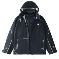 FILA 男装FUSION系列男式棉衣男士保暖宽松连帽长袖棉服两件套