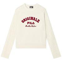 FILA 女装女式针织衫女士时尚休闲舒适宽松撞色套头长袖日常织衫