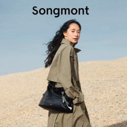 崧 Songmont 李娜同款 山下有松循迹系列 植鞣牛皮hobo包单肩斜挎软包