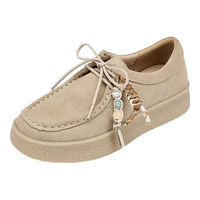 73Hours女鞋蹦蹦2025春季新品纯色圆头平底乐福鞋