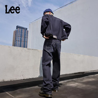 李 Lee【张凌赫代言】25秋冬新品宽松直筒不易褪色深蓝色磨毛男牛仔裤潮 深蓝色 38