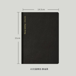 锦一文具 Geeyear A5光面基础横线本 记事本厚工作本子读书笔记本子ins风手帐本记录本软皮面阅读摘抄本简约日记本