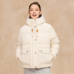Champion 短款羽绒服 25冬季黑色工装风美式保暖