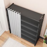 乐活时光 鞋柜门口入户柜多层家用鞋子收纳柜60cm黑色