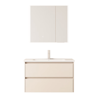 九牧(JOMOO)浴室柜小牧卫浴卫生间洗手脸盆柜组合陶瓷洗漱台镜柜MAB3000 不锈钢+美妆架+双侧镜灯90cm