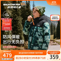 斯凯奇 儿童羽绒外套冬季中长款立领羽绒服百搭舒适保暖P425K009