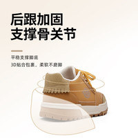Dickies童鞋2025秋季新款复古系带板鞋男女童麂皮拼接百搭舒适休闲鞋子 琥珀棕 37