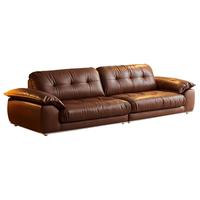 欧派真皮沙发云朵中古复古风客厅头层牛皮意式大坐深2025星云