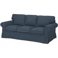 宜家（IKEA）EKTORP爱克托布艺沙发客厅北欧风现代简约三人沙发 深蓝色许兰达沙发