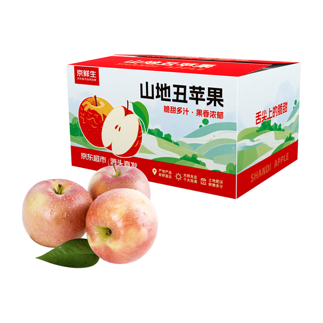 今日必买：京鲜生 每斤3.5元！高原红富士苹果 净重8.5斤
