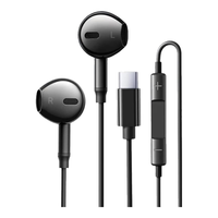 联想 Type-C有线耳机半入耳式线控3.5mm接口圆孔 游戏听声辨位重低音高清麦克风 手机电脑安卓苹果通用 黑色