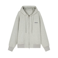 速写男装春秋开衫卫衣连帽休闲街头美式复古潮流时尚短款外套 074浅杂灰 L