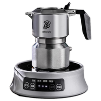 Bincoo三阀摩卡壶316不锈钢家用小型双阀摩卡壶煮咖啡壶意式咖啡机套装 三阀316不锈钢摩卡壶+