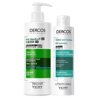 VICHY 薇姿 ICHY 薇姿 2瓶薇姿绿标粉标洗发水去屑控油蓬松清爽舒缓头皮 绿标200ml+粉标200ml
