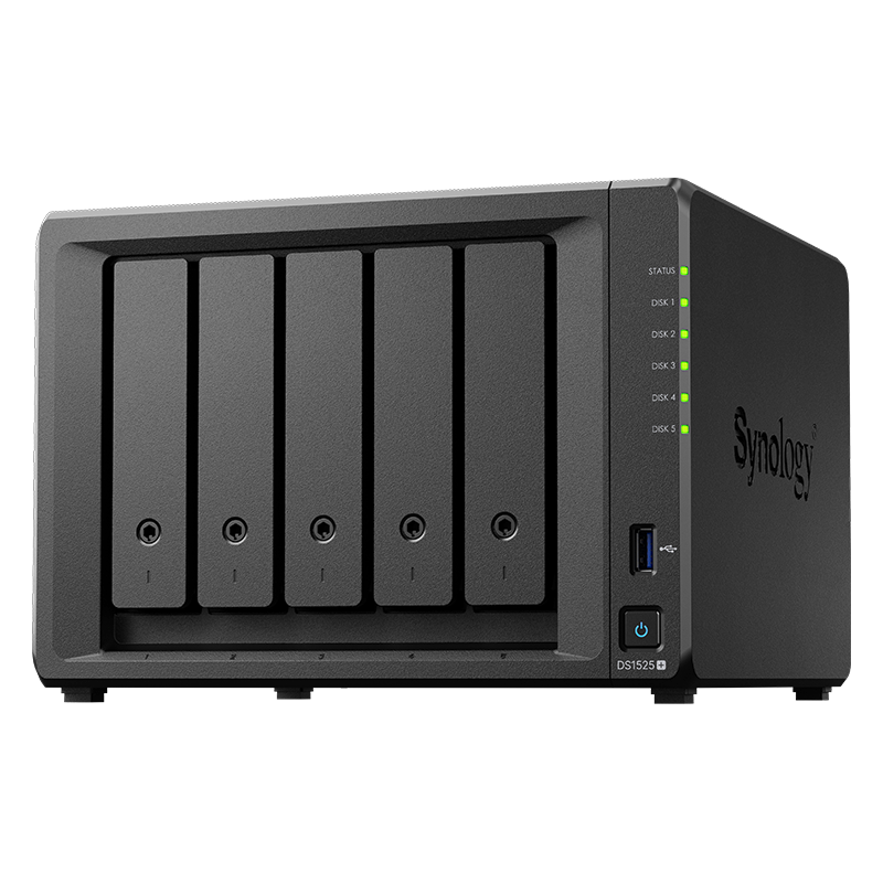 群晖 DS1525+ 四核心五盘位NAS 8GB内存 网络存储服务器