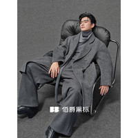 伯爵卓尔骆驼绒羊毛混纺双面呢大衣男中长款2025秋冬通勤男装外套 高级灰 【二代升级】 XL (180)