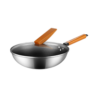 美仕杰 MENSARJOR 316不锈钢炒锅 蜂窝全面屏 家用炒锅