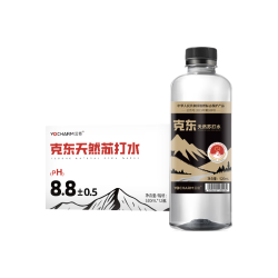 云臣 东方克东天然弱碱性苏打水520ml*12瓶PH8.8±无糖无气整箱补水