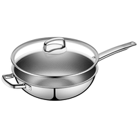 WMF 福腾宝 煎炒锅不粘锅蜂窝晶盾防粘316L不锈钢炒菜锅具电磁炉通用 蜂窝炽能二代炒锅 30cm