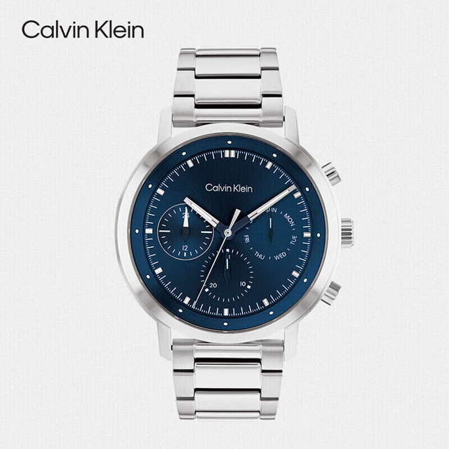 卡尔文·克莱恩 CK型格系列 商务多功能手表不锈钢表带 25200063