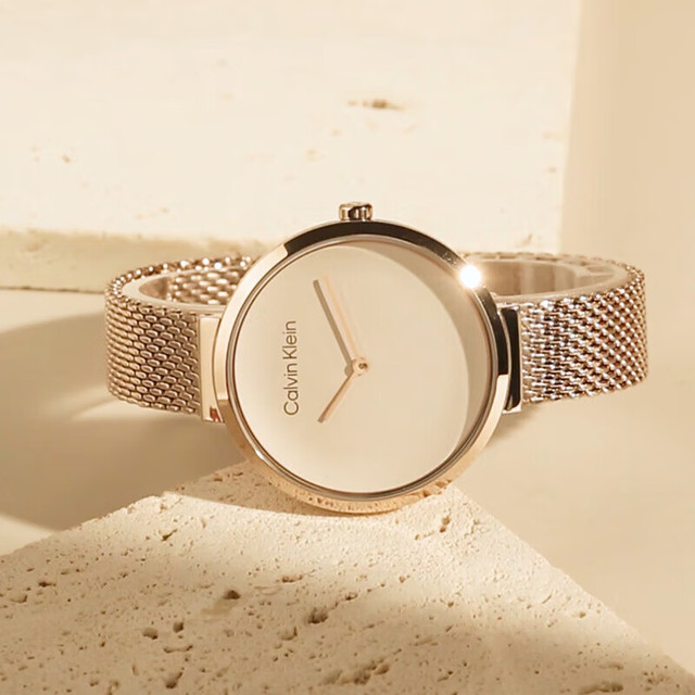 卡尔文·克莱恩 CK 永恒款米兰小金表康乃馨金色简约T链腕表 25200083