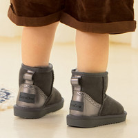 ExtraOne 儿童皮毛一体雪地靴冬季新款后跟拼色棉鞋防滑童鞋#601