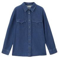 佐丹奴衬衫女装纯棉牛仔双口袋长袖牛仔衬衫 13344854