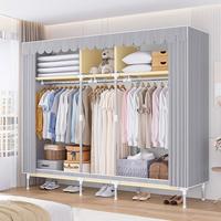 索尔诺 简易衣柜家用卧室布衣柜出租房屋结实耐用经济型挂衣橱小户型柜子