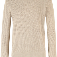 Massimo Dutti 【时尚镂空】男式复古回潮舒适纯棉长袖圆领套头针织衫