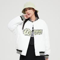 美特斯邦威 加厚棒球服冬女棒球领贴布字母休闲舒适女式外套