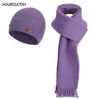 FOURDATRY 新款冬季欧美包头护耳女两件套