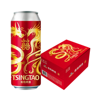 TSINGTAO 青岛啤酒 啤酒 500ml*12罐 龙凤红双喜罐
