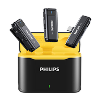 PHILIPS 飞利浦 无线领夹麦克风一拖二小蜜蜂收音