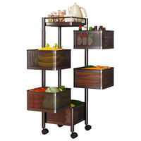 溢彩年华 置物架 六层 可移动厨房落地收纳架