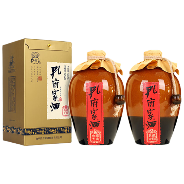 孔府家酒 典藏大陶 52度 浓香型白酒 500ml*2瓶