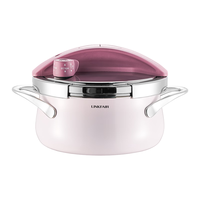 凌丰304不锈钢高压锅燃气压力锅小型家用防爆迷你压力煲电磁炉通用 3L藕荷紫【含汤锅盖】 20cm