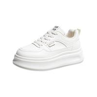 西遇 厚底小白鞋女2026新款春秋季低帮百搭增高休闲鞋配裙子白色板鞋