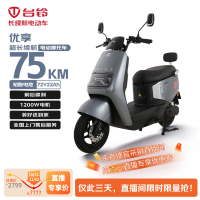 移动端、京东百亿补贴：台铃 电动摩托车优享2.0长续航100KM大动力1200W电动车铅酸电池72V22Ah外卖上班代步电瓶车银河灰