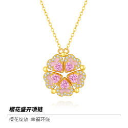 Vana 桃花盛开项链 925银锁骨链 SZ-D1358