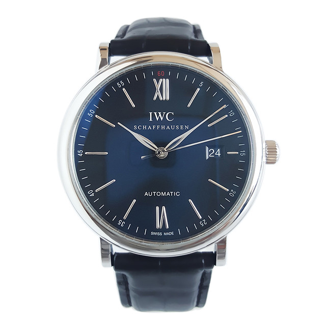 IWC 万国 柏涛菲诺系列 男士自动机械表 IW356502 黑盘皮带