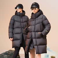 高梵黑金鹅绒服机能4.0六格男女同款中长款冬季羽绒服 高定骑士黑