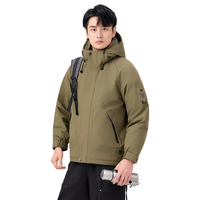 雪中飞2025冬羽绒服男女同款户外工装风冲锋外套保暖 军绿|4429 S /165/84A