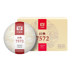 大益 茶叶 普洱茶熟茶 7572经典标杆茶 茶叶自饮 口粮熟茶 整盒装150g*5饼（2501批次）