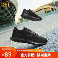 361° 运动鞋女鞋夏季网面透气软弹轻质慢跑步鞋子女 681832270-4 曜石黑/烟灰 39