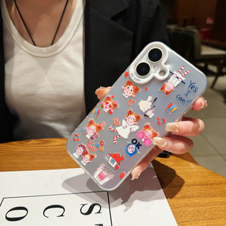  斯幻柯 ins风简约原创卡通款 iPhone17手机壳  镭射款 PC+TPU