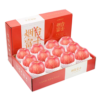 千朵云烟台红富士苹果 新鲜水果 当季栖霞脆甜整箱苹果礼盒装 8斤 单果190-240g+ 礼盒装