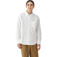 無印良品 MUJI（無印良品 ）男式 水洗牛津纽扣领长袖衬衫  白色